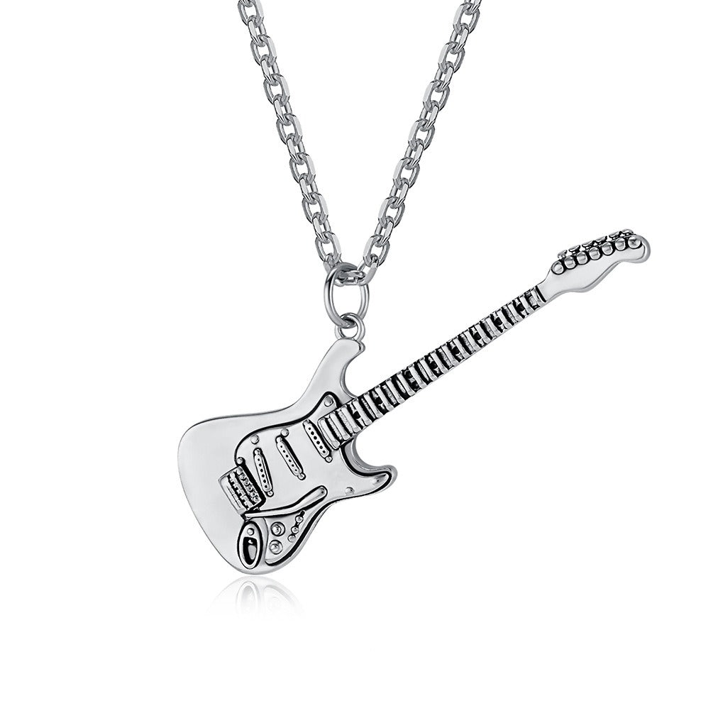 Kemstone Electric Guitar Pendant Necklace for Men Stainless Steel Two Tone Accent K-PT543