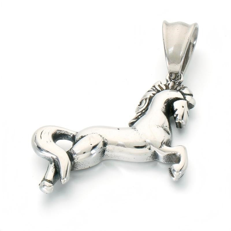 Kemston Stainless Steel Pegasus Horse Pendant Necklace for Men Wing Vintage Silver KP118626-LU