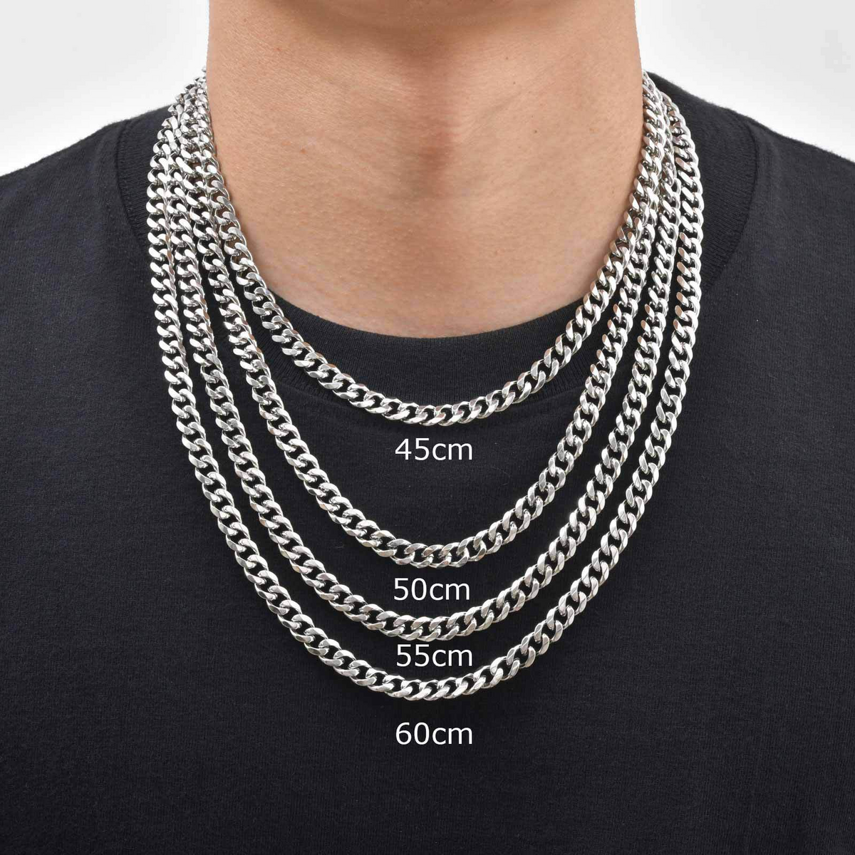 Kemstone Stainless Steel Faceted Curb Chain Necklace for Men NC-2607