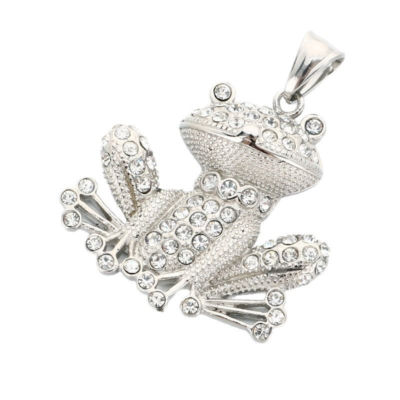 Kemstone Stainless Steel Hip Hop Crown Elephant Frog Cartoon Pendant Necklace for Men KP118618-LU