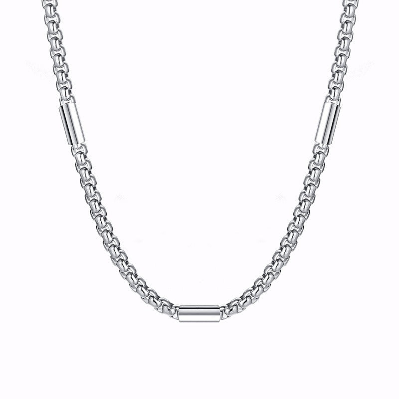 Kemstone Stainless Steel 5mm Chain Necklace for Men Structured Link 60cm Silver NC-839