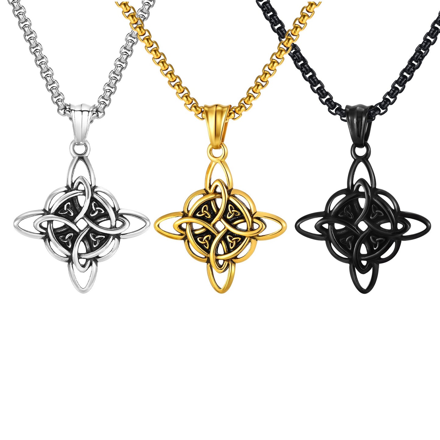 Men’s Celtic Knot Pendant Necklace – Stainless Steel Symbol of Power PN-1945