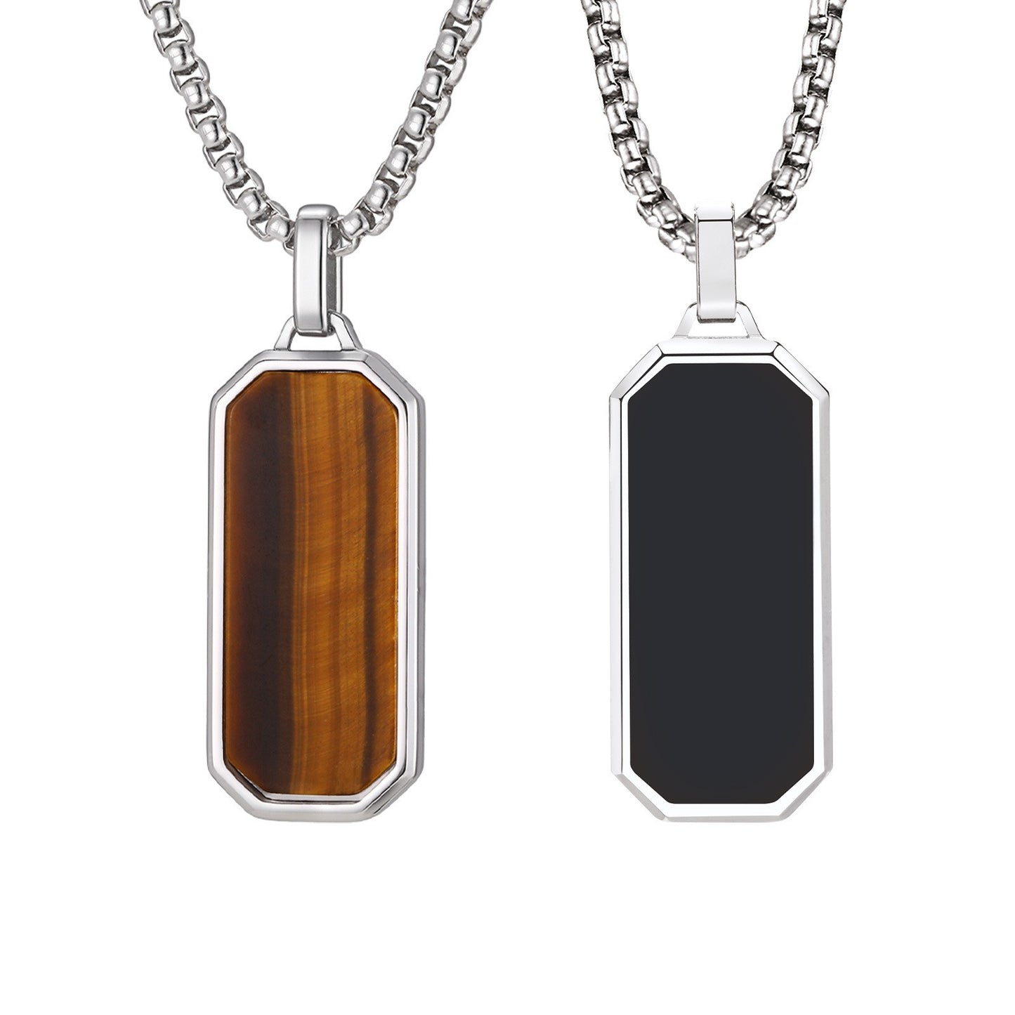 Men’s Stainless Steel Necklace – Geometric Minimalist Pendant PN-1858