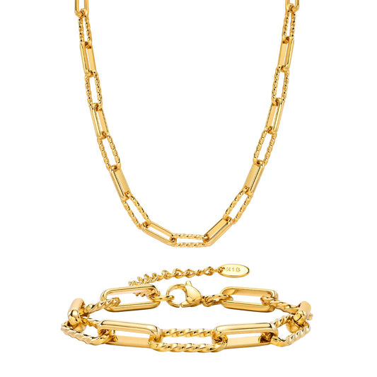 Stainless Steel U-Shaped Minimalist Bracelet – Geometric Jewelry with Adjustable Chain BR-1705