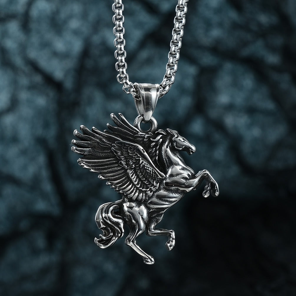 Kemstone Pegasus Pendant Necklace for Men Stainless Steel K-PT398