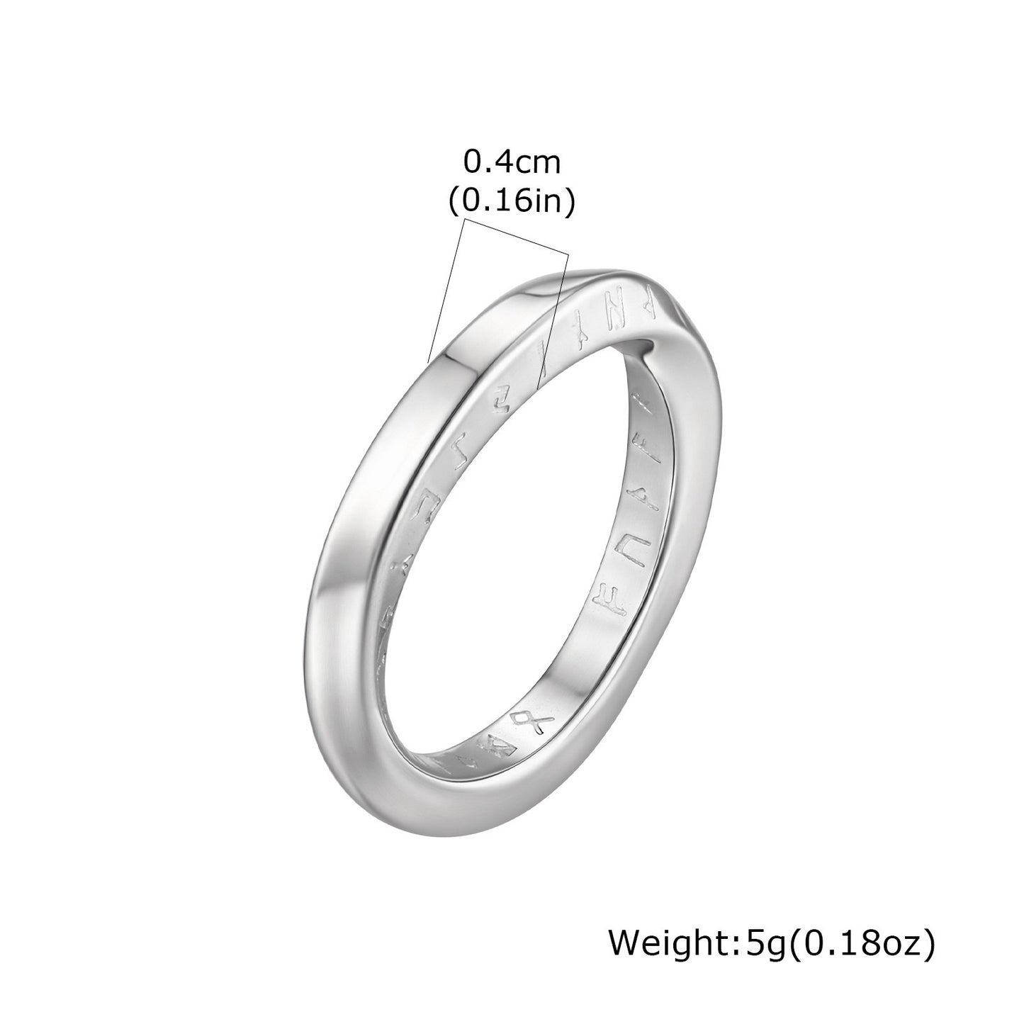 Kemstone Stainless Steel Viking Rune Mobius Ring for Men – Engraved Design RC-999