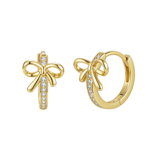 Kemstone Bow Moissanite Hoop Earrings for Women 925 Sterling Silver SMOE37