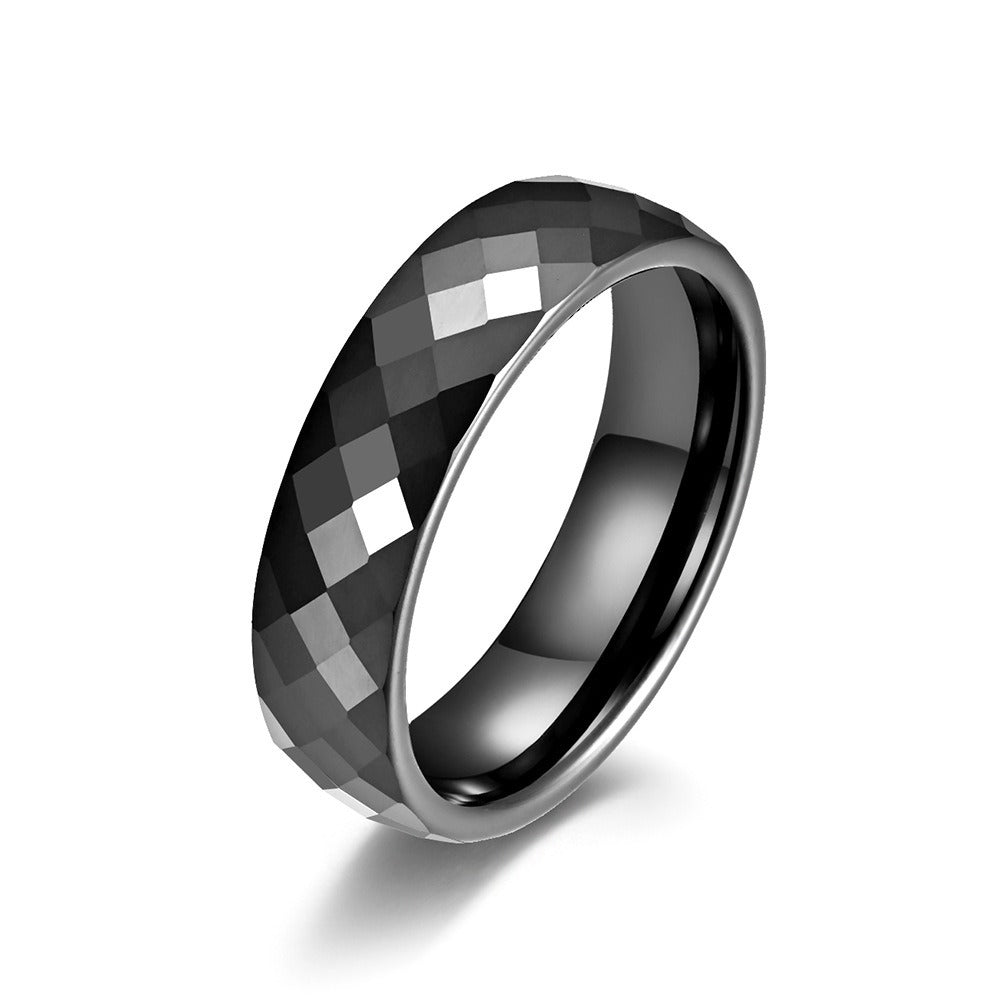 Kemstone Ceramic Ring – Faceted Geometric Design Jewelry for Men & Women K-R448