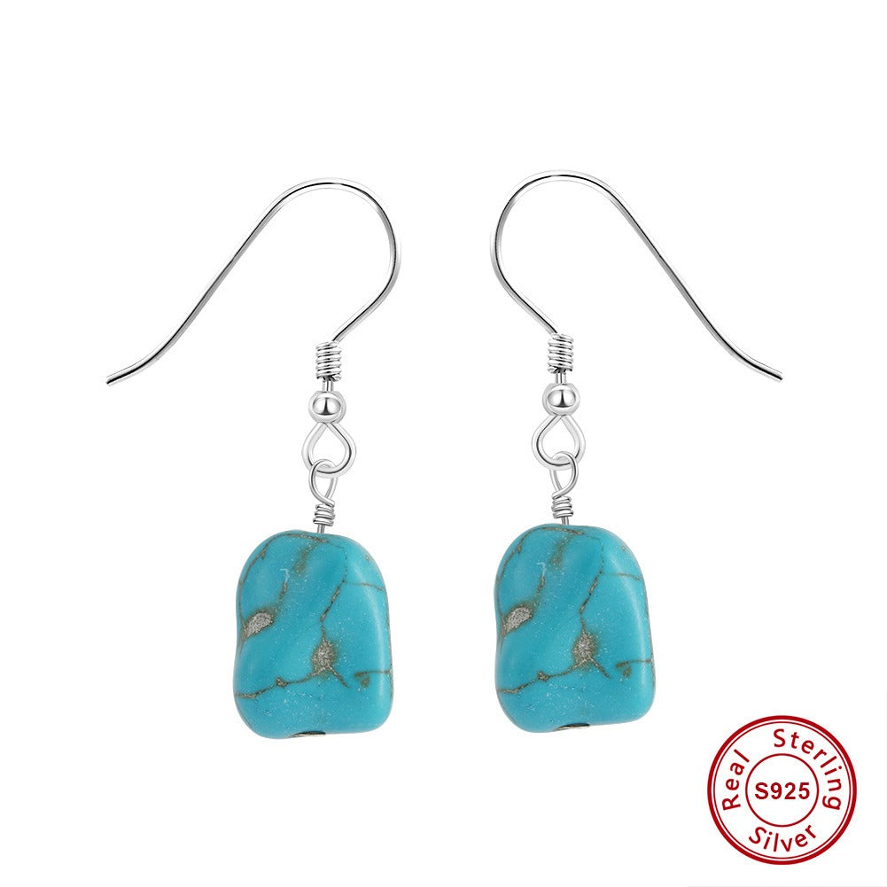 Kemstone Turquoise Drop Earrings for Women 925 Sterling Silver Vintage GME45