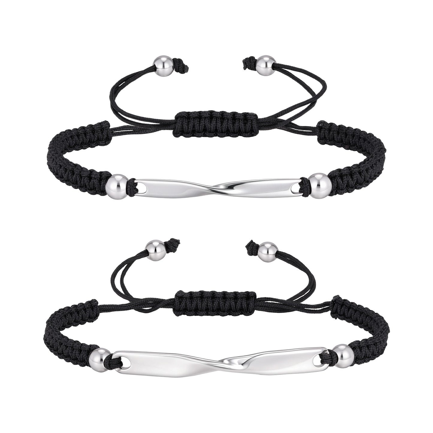 Kemstone Stainless Steel Mobius Braided Cord Bracelet for Men Women BR-3062
