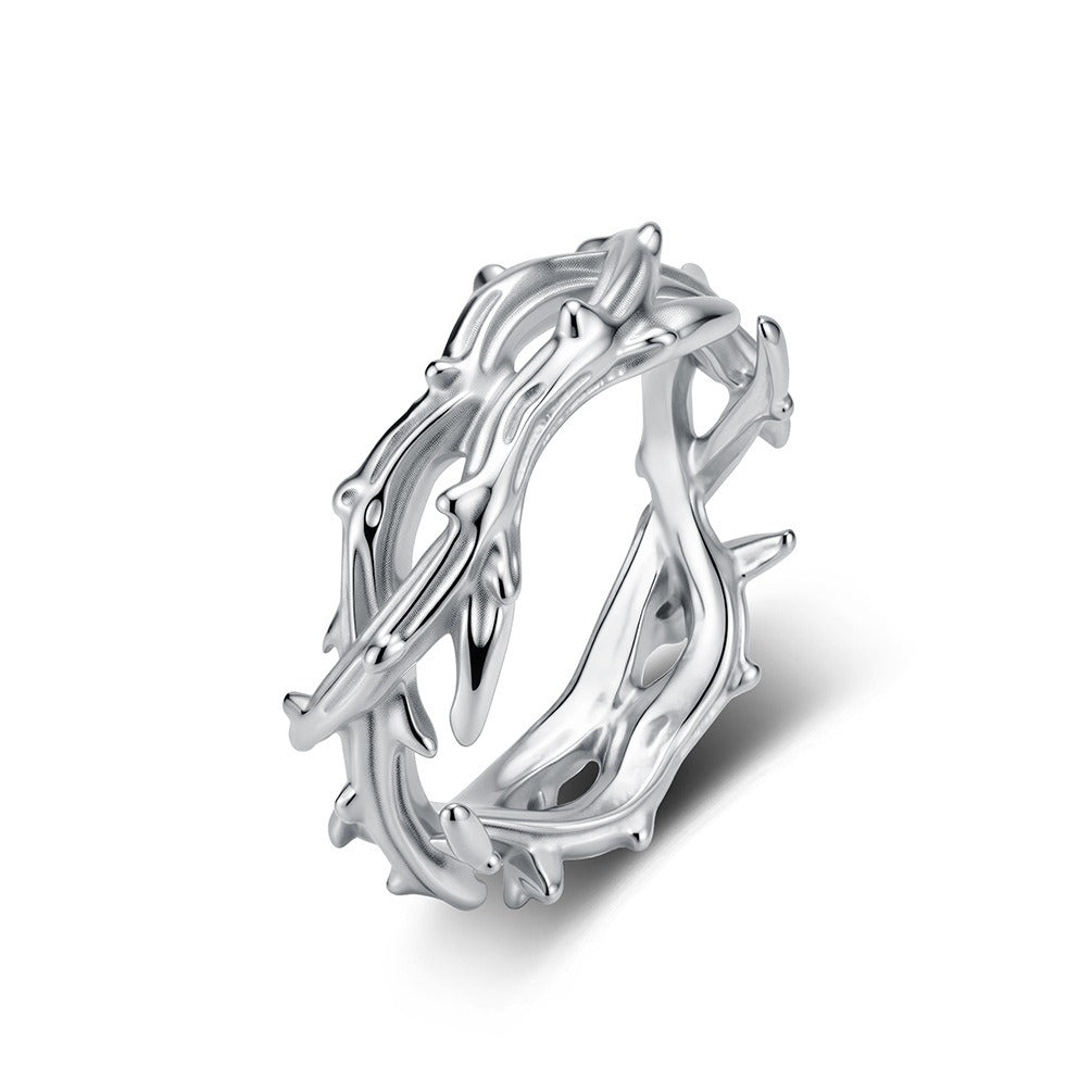 Kemstone Woven Thorn Ring for Men & Women Stainless Steel K-R1245
