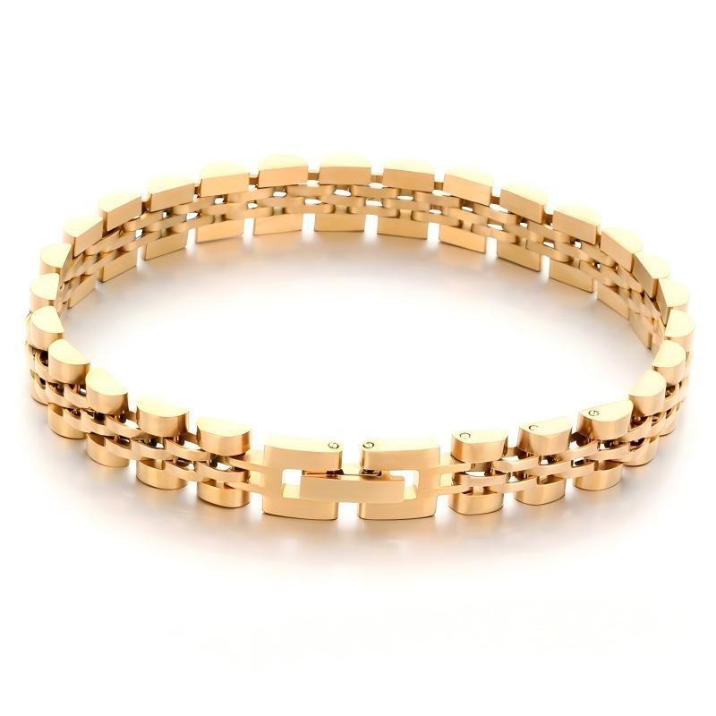 Kemstone Titanium Steel Link Bracelet for Men Two Tone Watch Band Style KB215164-KL