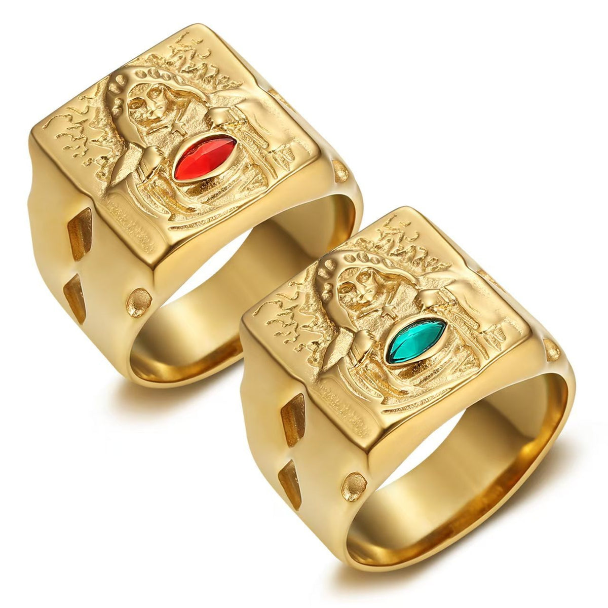 Kemstone Figure Signet Ring for Men Marquise Cubic Zirconia TR0535