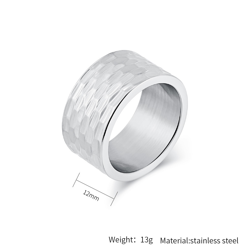 Kemstone Stainless Steel Honeycomb Pattern Ring for Men K-R783