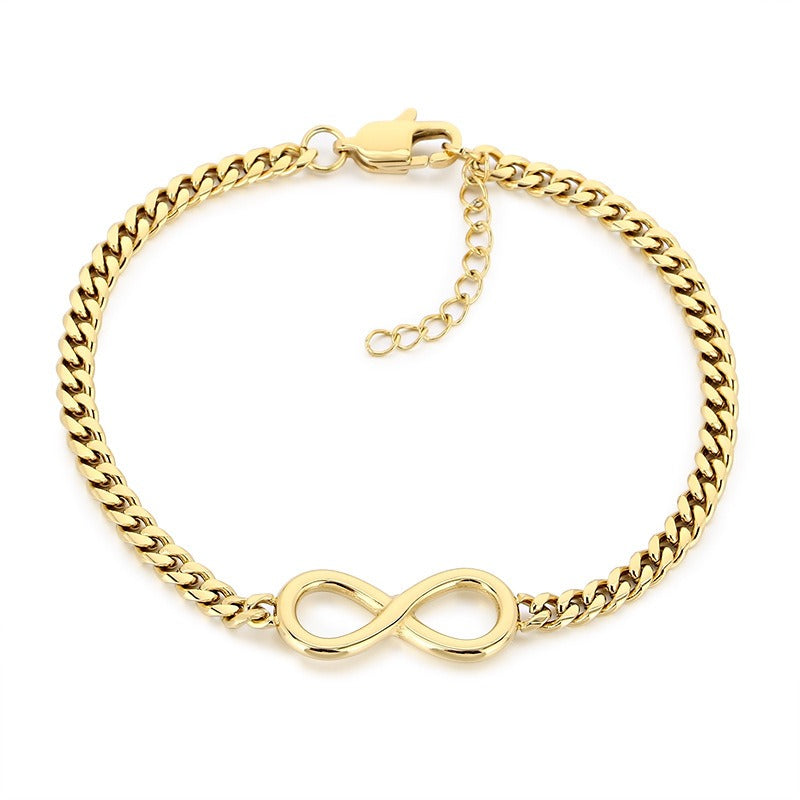Kemstone Stainless Steel Infinity Symbol Bracelet for Men & Women Minimalist Chain KB211227-KFC