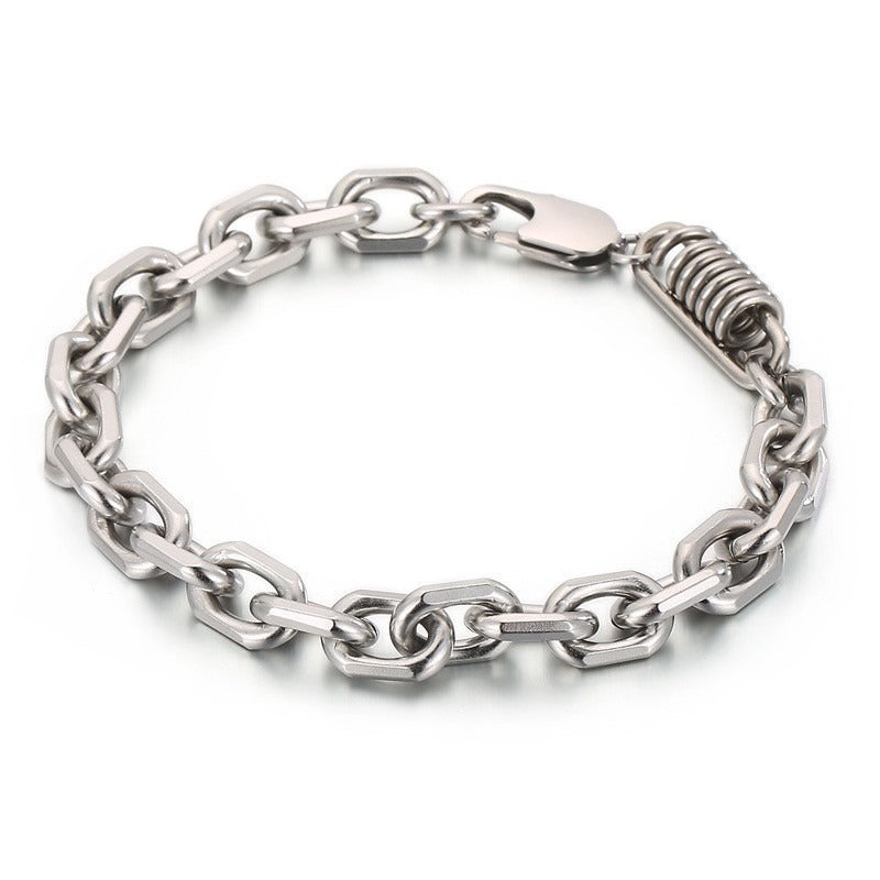Kemstone Titanium Steel Chunky Chain Bracelet for Men Link Design KB147898-KLHQ