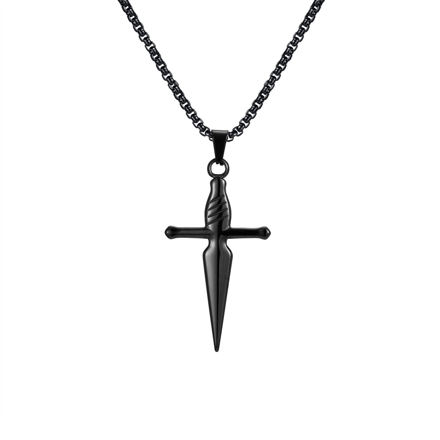 Kemstone Stainless Steel Cross Pendant Necklace for Men,SilverPN-2184