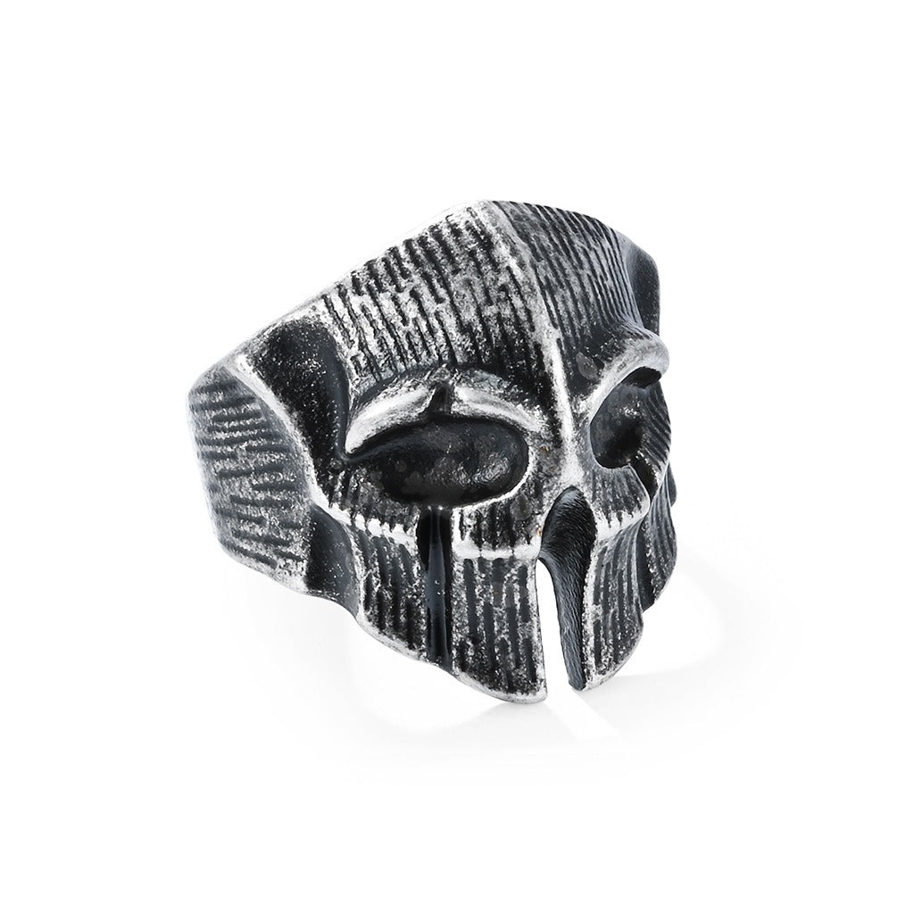 Kemstone Vintage Armor Skull Ring for Men Stainless Steel K-R1025