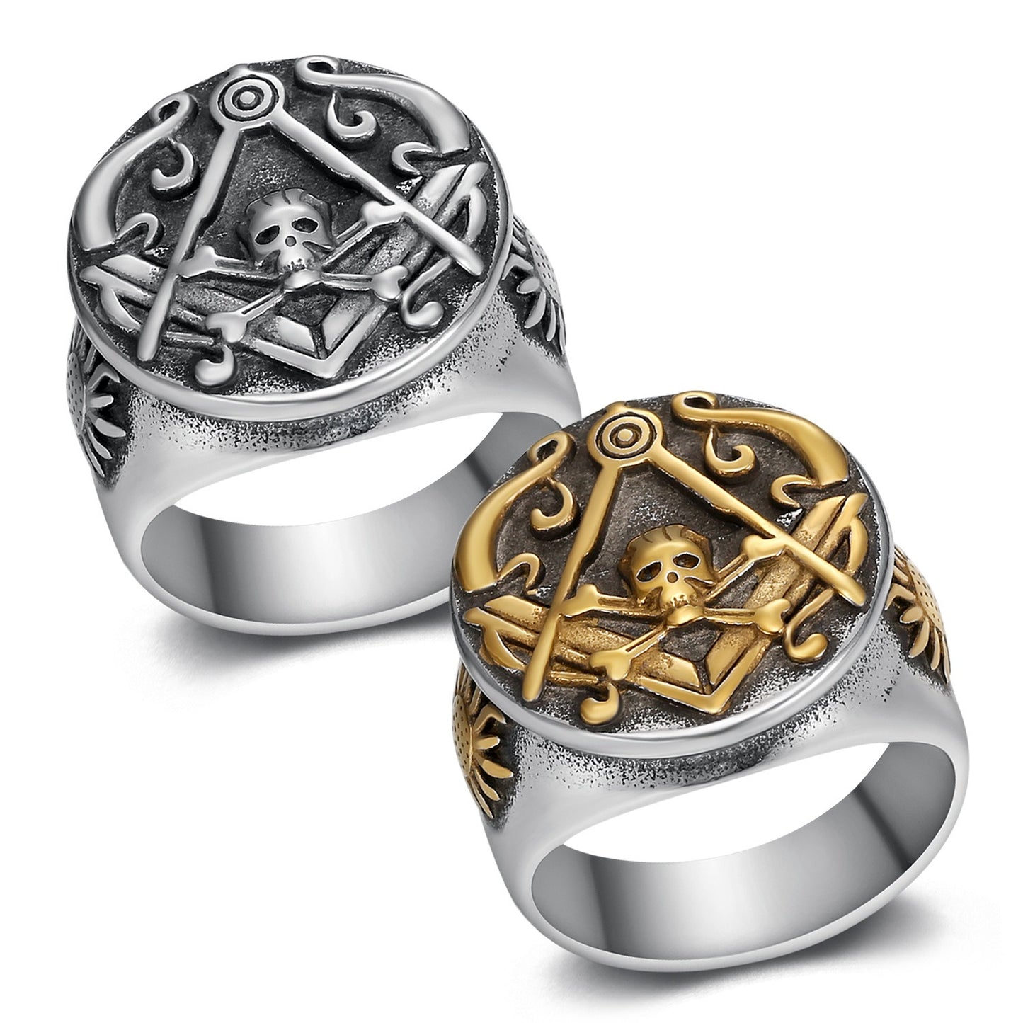 Kemstone Men’s Stainless Steel Skull Ring – Gothic Biker Punk Jewelry TR0499