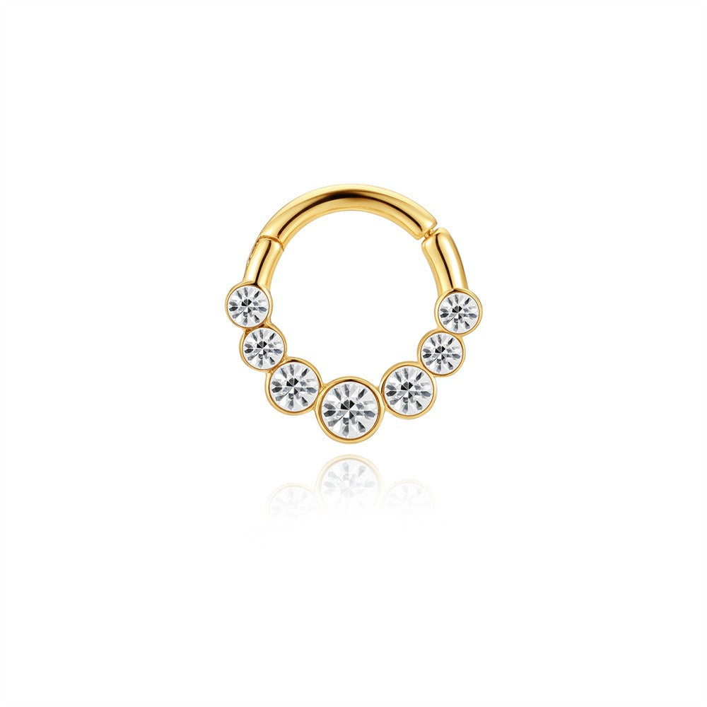 Kemstone S925 Sterling Silver Graduated Cubic Zirconia Cartilage Hoop for Women 60267762009C