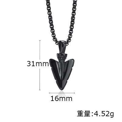 Kemstone Stainless Steel Arrow Pendant Necklace for Men PN-1663