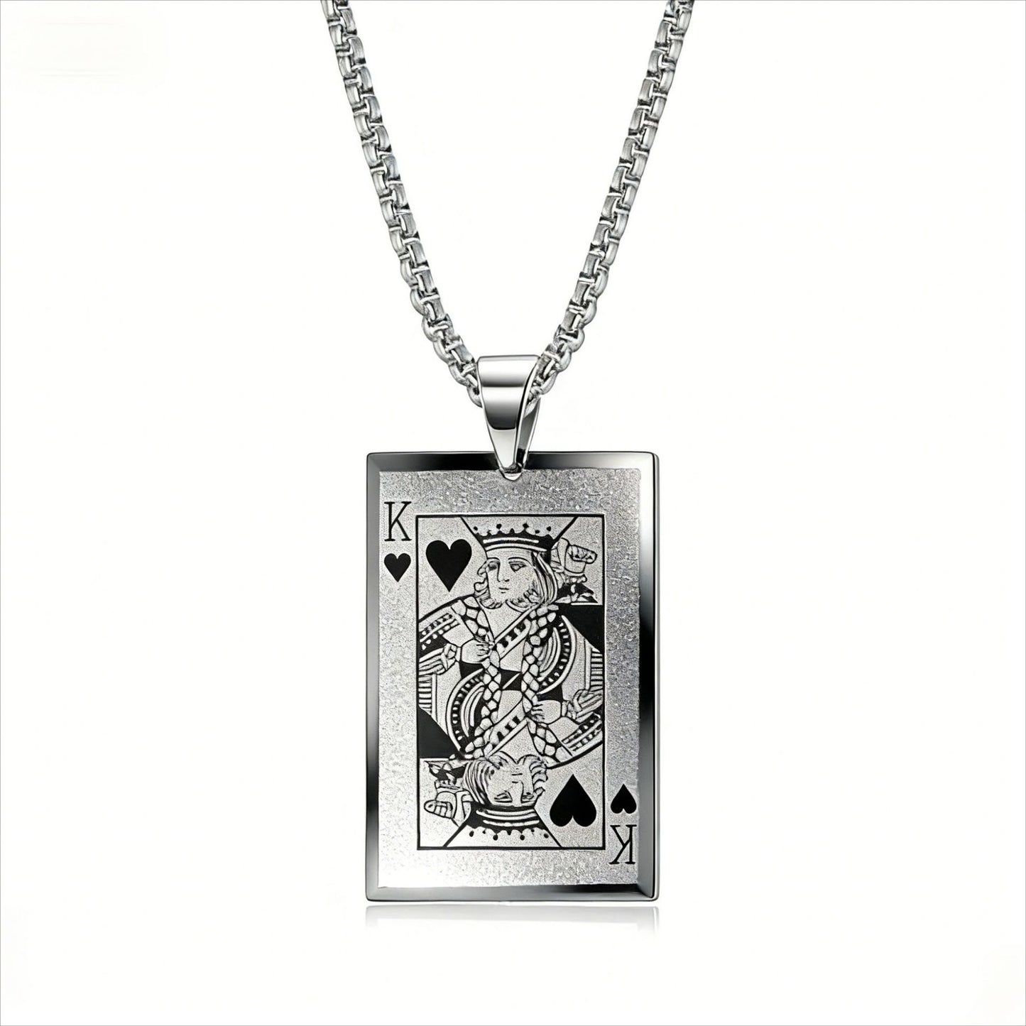 Kemstone Stainless Steel Playing Card Pendant Necklace for Men K-PT282