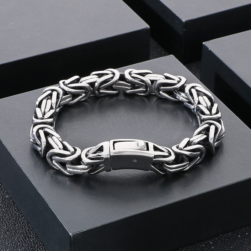 Kemstone Titanium Steel Square Imperial Chain Bracelet for Men KB111152-BD