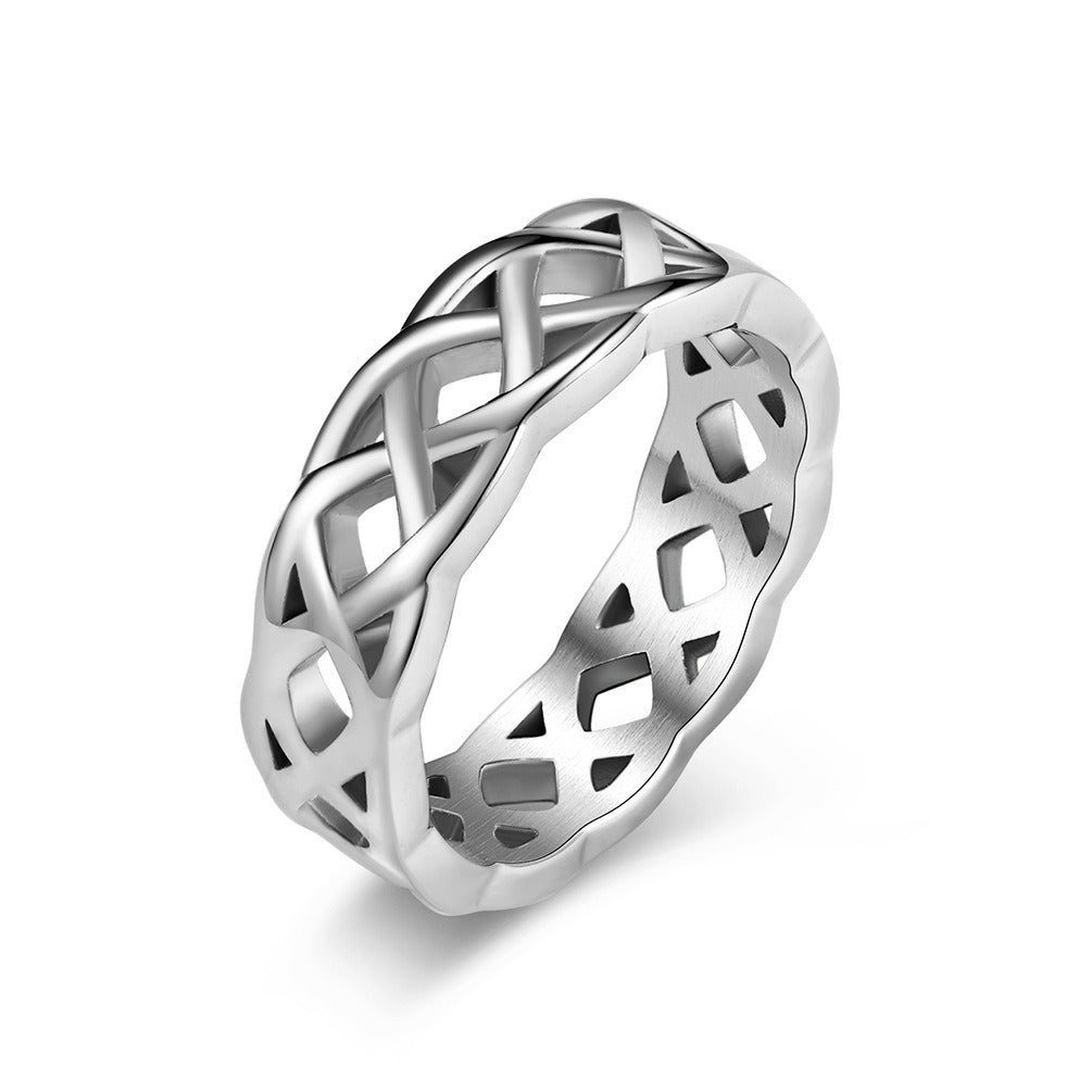 Kemstone Stainless Steel Celtic Eternity Knot Ring for Men & Women K-R667