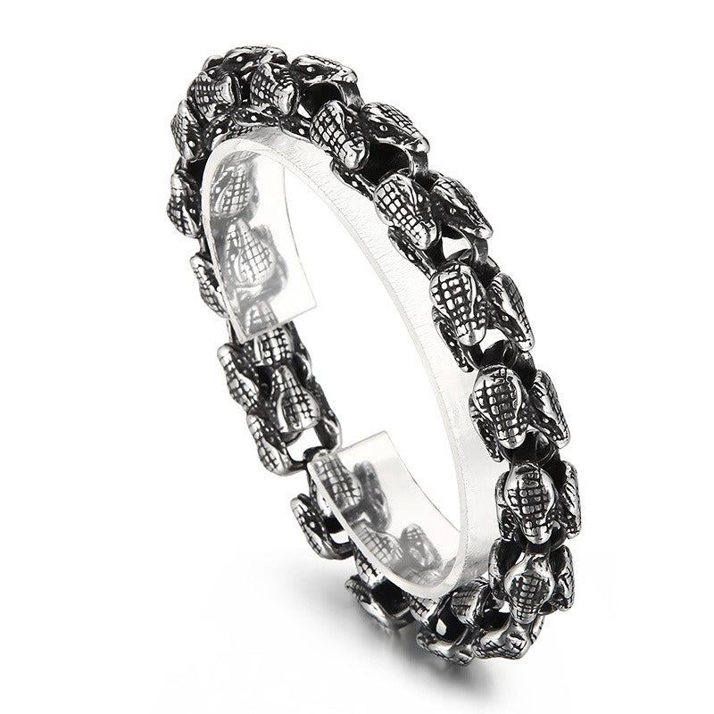 Kemstone Snake Head Bracelet for Men Titanium Steel Vintage Animal Jewelry KB155325-KJX