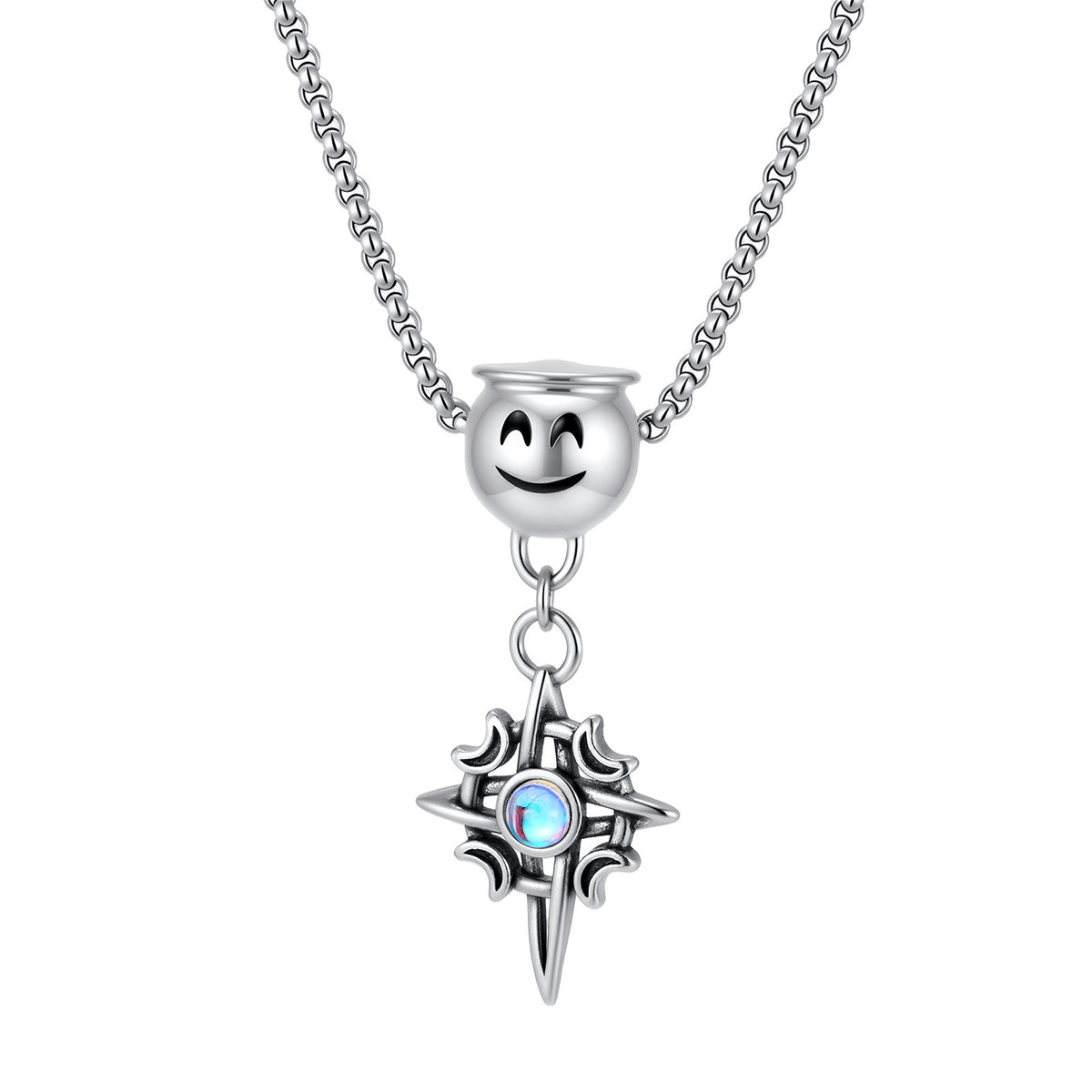 Kemstone Four-Point Star Necklace for Men Stainless Steel NC-3282