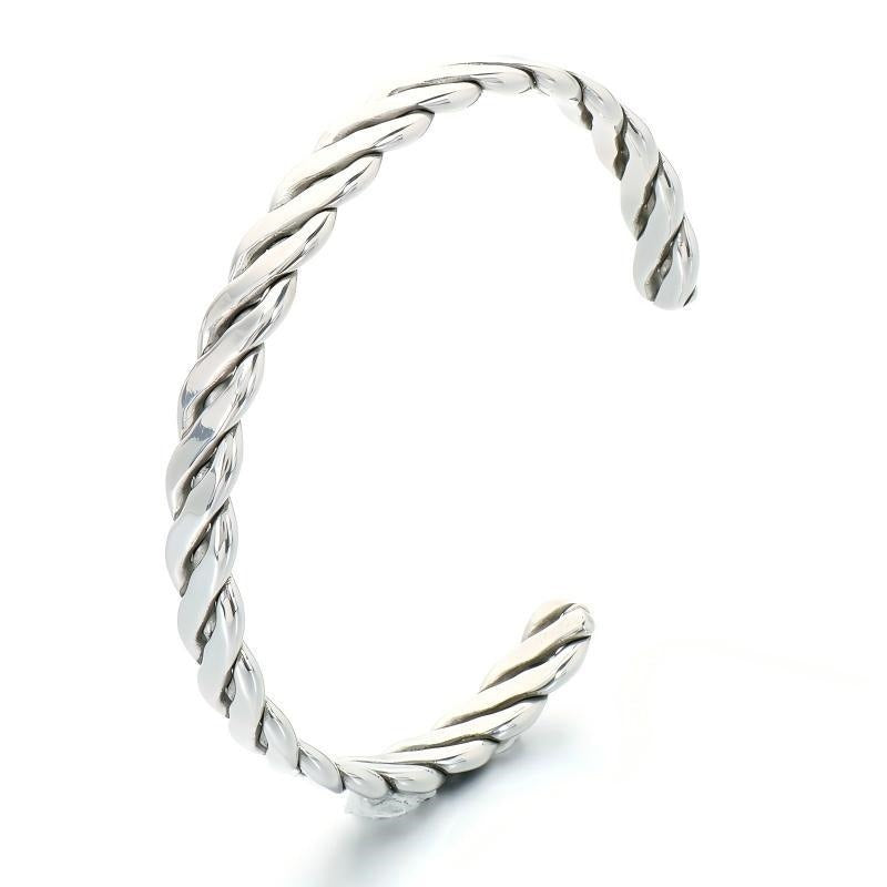 Kemstone Titanium Steel Twisted Cuff Bracelet for Men Vintage Open Design KB214264-LU