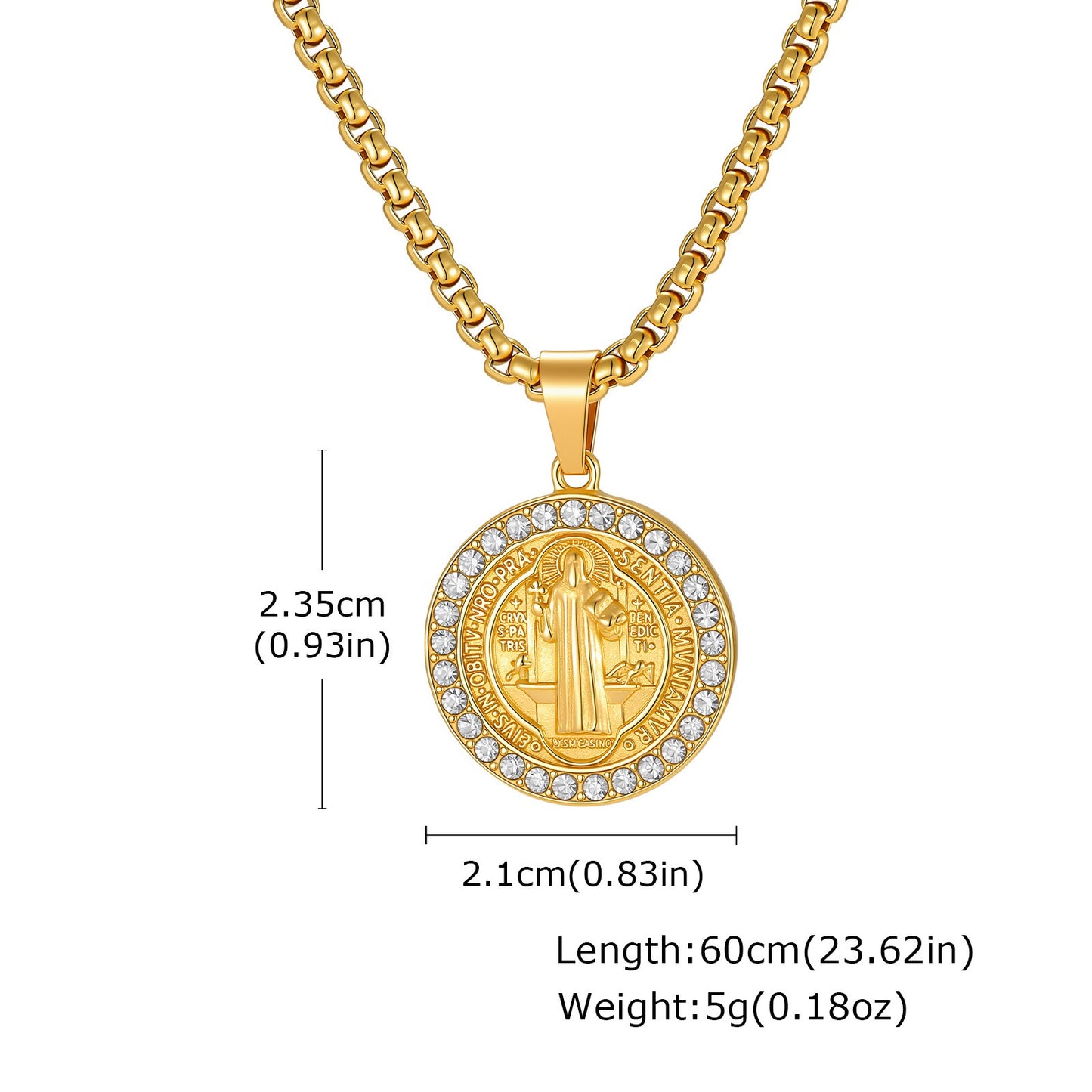 Kemstone Figure Relief Medallion Necklace for Men Stainless Steel Vintage PN-2426