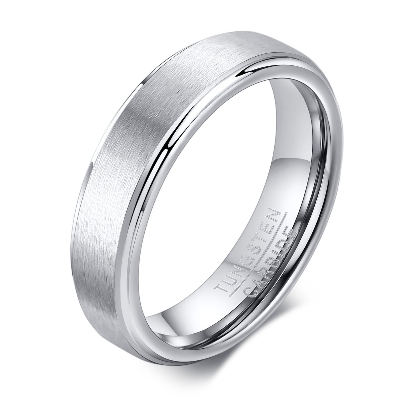 Kemstone Tungsten Steel Graduation Ring – 5mm Black & Gold Matte Finish Men's TCR-061