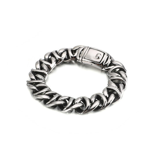 Kemstone Men’s Stainless Steel Viking Chain Bracelet – 16–20mm Gothic Street Warrior KB82293-BD