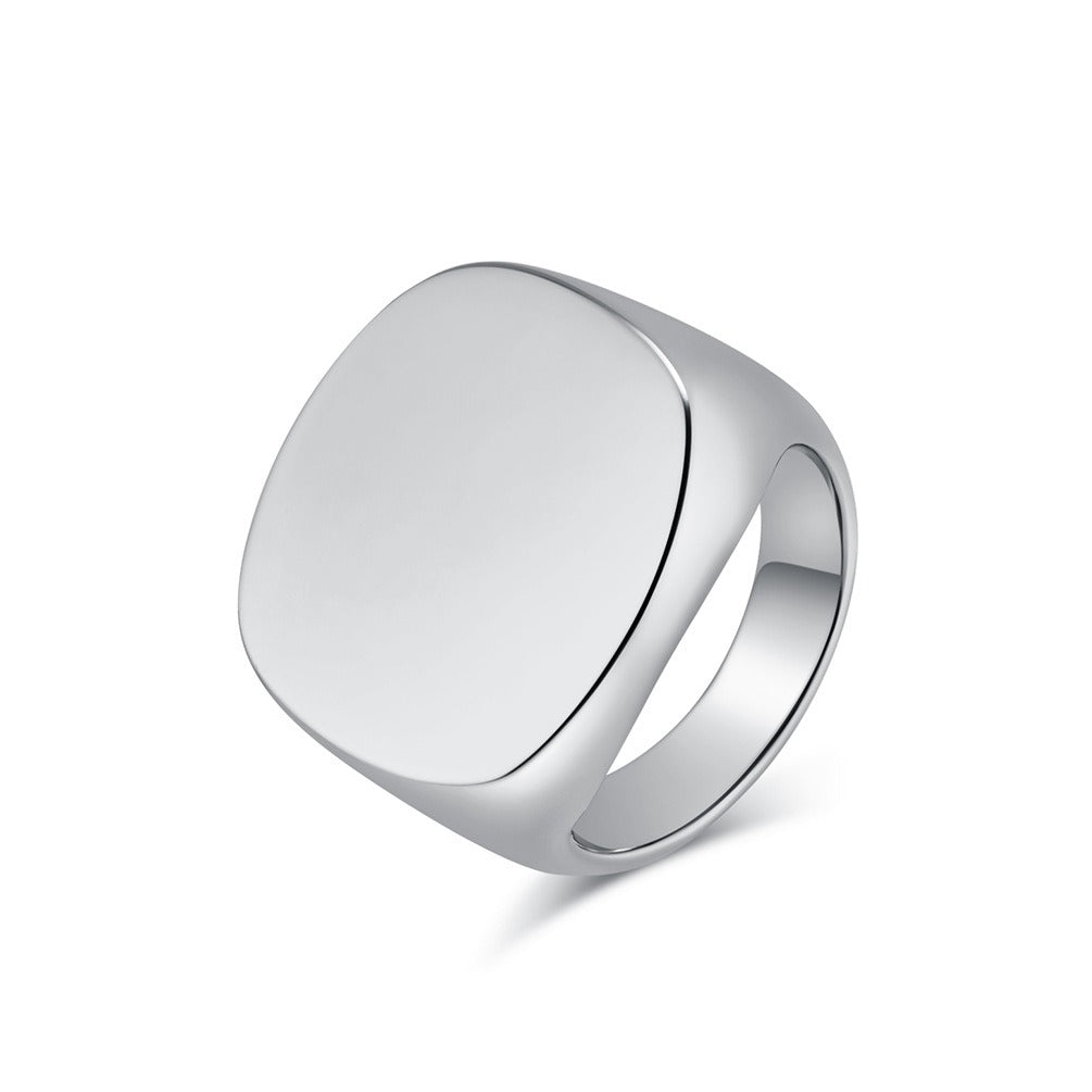 Kemstone Wide Polished Ring for Men Stainless Steel Minimalist K-R899
