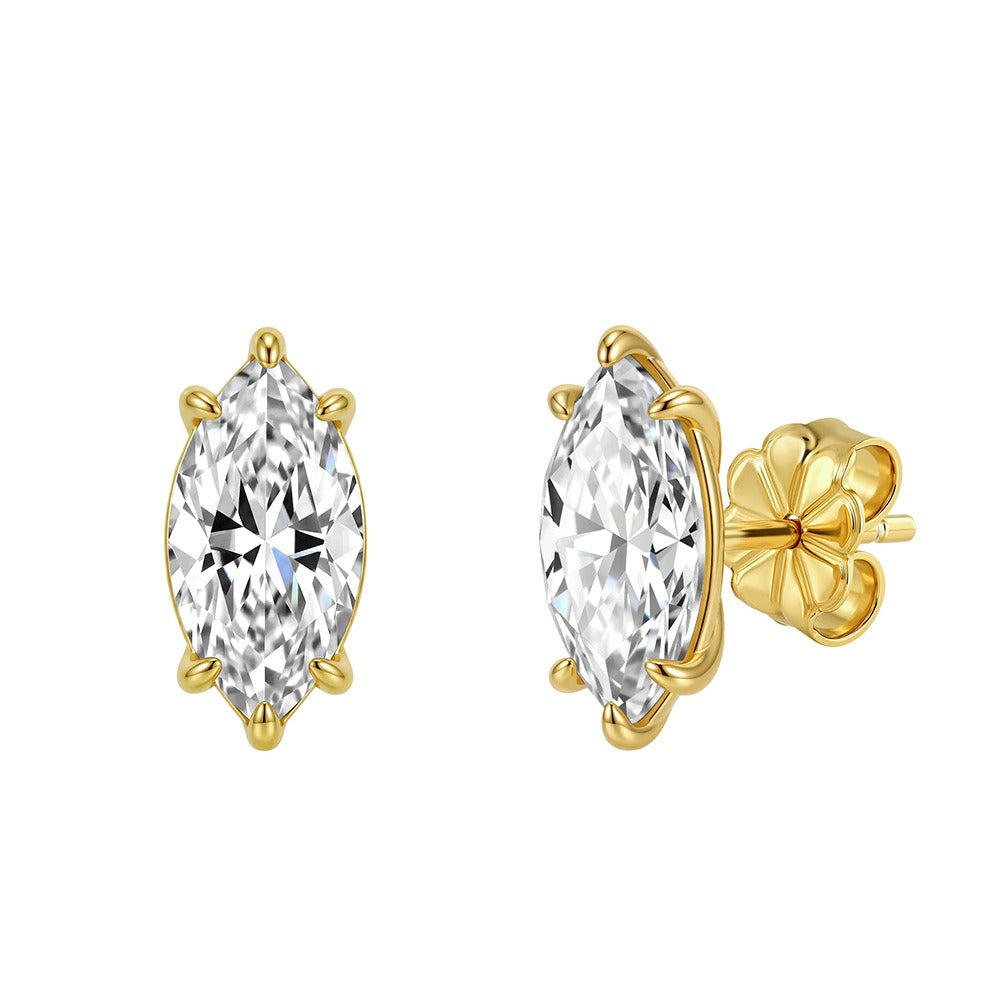 Kemston Marquise Moissanite Stud Earrings for Women 925 Sterling Silver SMOE24