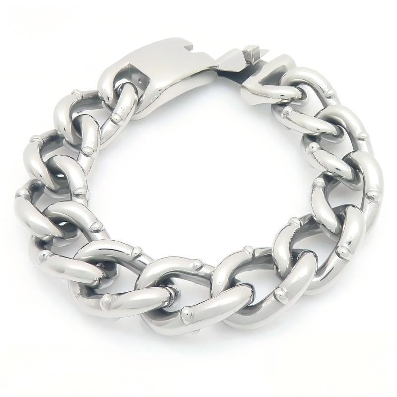 Kemstone Heavy Cuban Link Bracelet for Men Titanium Steel 18mm Hip Hop Chain KB213362