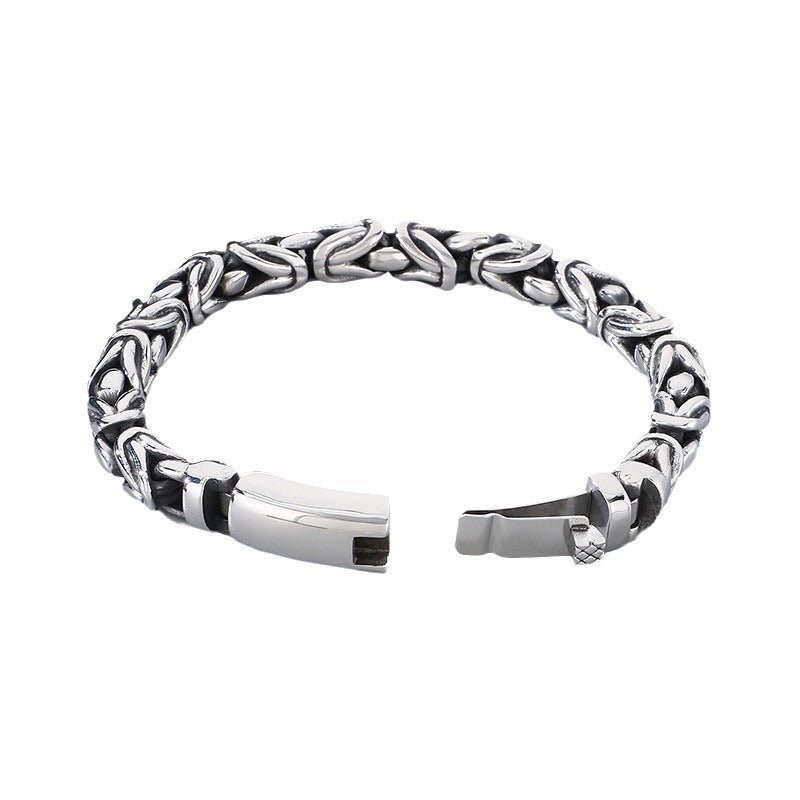 Kemstone KB170399 Titanium Steel Woven Peace Link Chain Bracelet & Necklace for Men