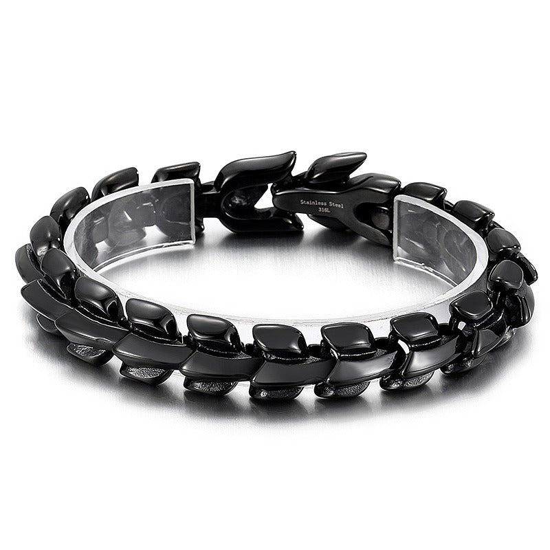 Kemstone Dragon Bone Chain Bracelet for Men – Titanium Steel Vacuum Plated 15mm Link KB150666-KJX