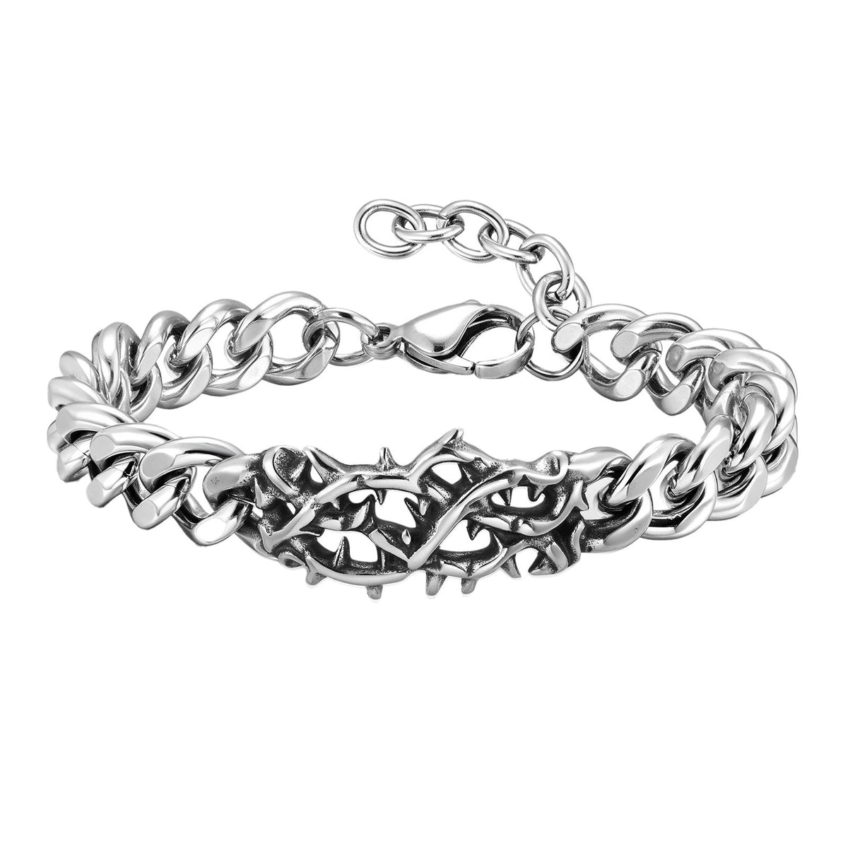 Kemstone Thorn Curb Chain Bracelet for Men Stainless Steel Gothic BR-3279