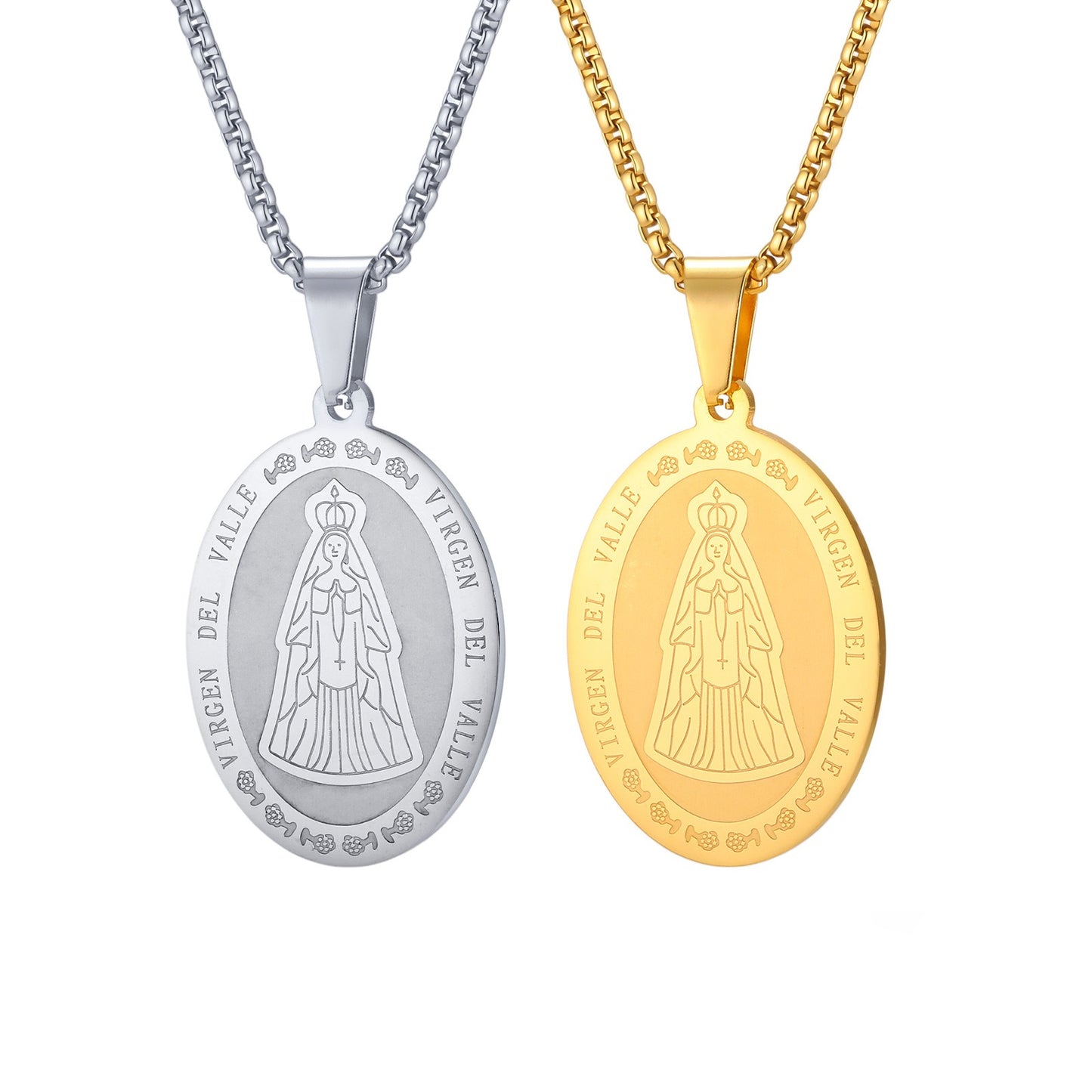 Kemstone Oval Medallion Pendant Necklace for Men Stainless Steel Vintage Relief PN-2399