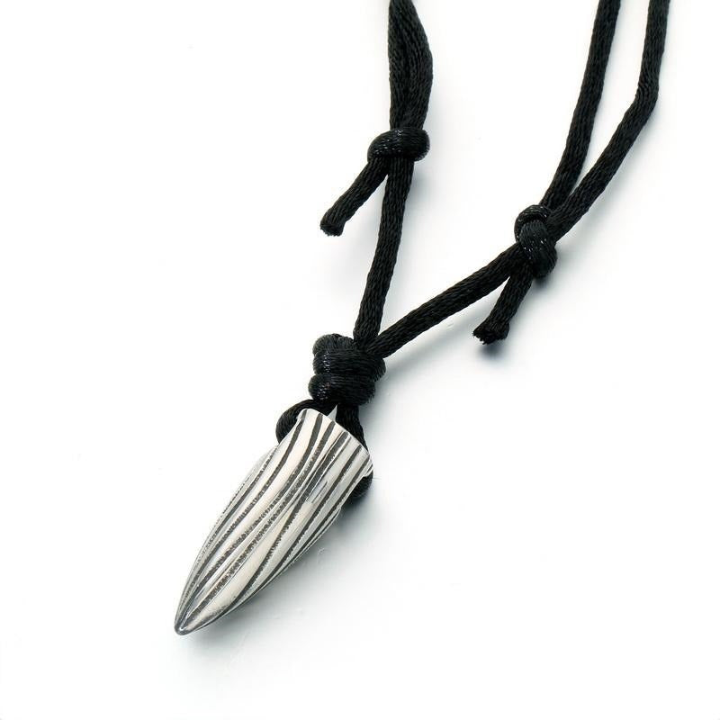 Kemstone Titanium Steel Cone Pendant Necklace for Men Tribal Rope Knot Chain KP302760-LU