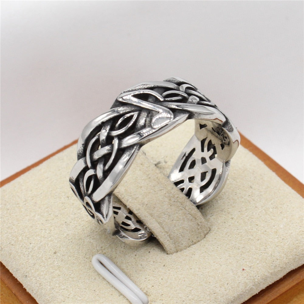 Kemstone Music Note Ring for Men Titanium Steel Celtic Knot Vintage R1685