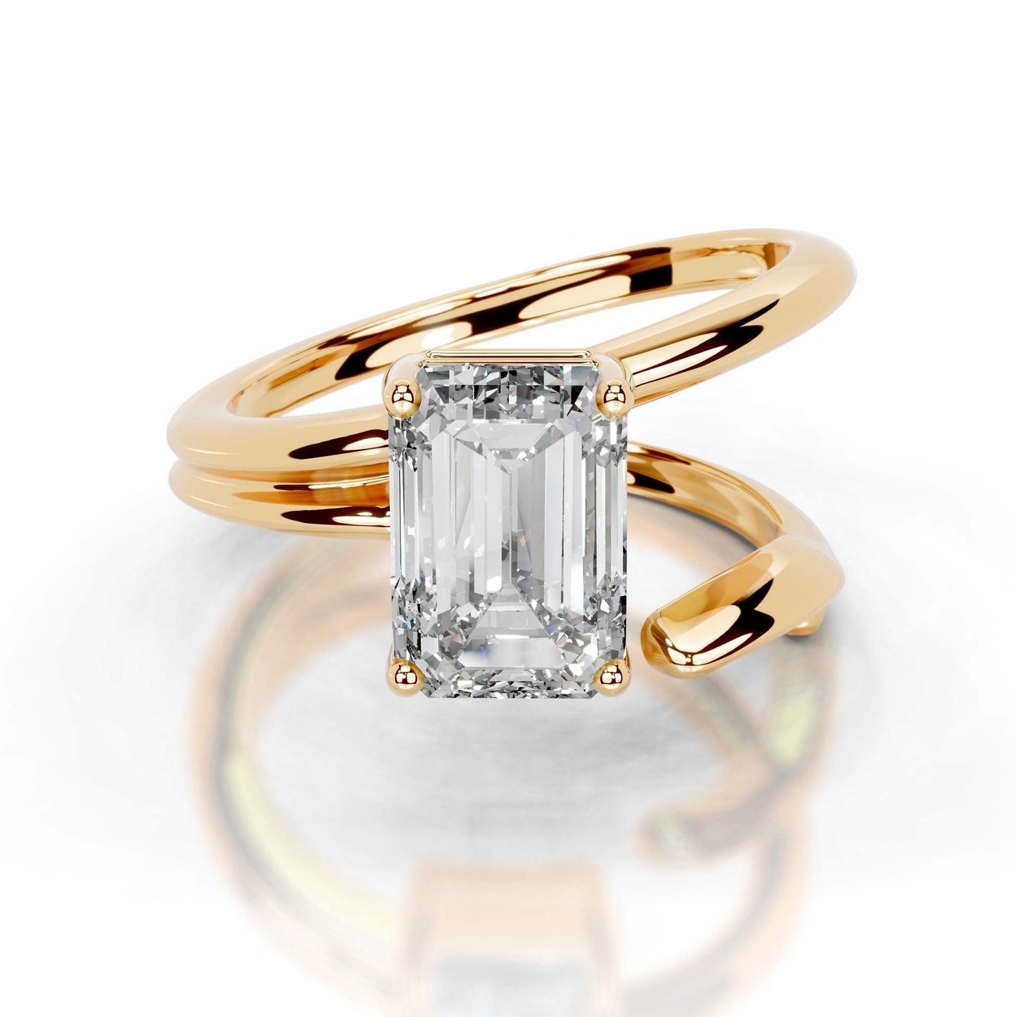 Kemstone Flora Series Moissanite Rings for Women | 2 Carat D-E Color VVS Clarity | 18K Gold Plated S925 Sterling Silver