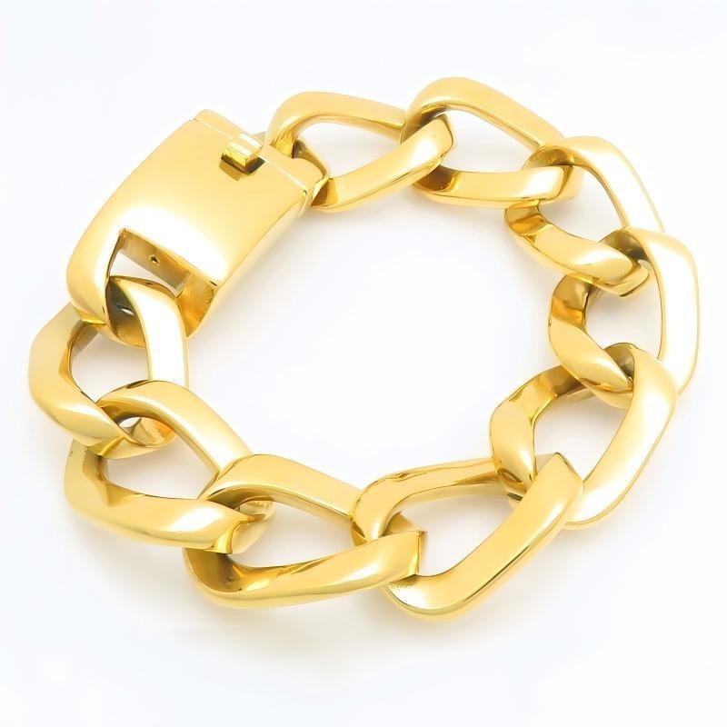 Kemstone Titanium Steel Cuban Link Bracelet for Men Square Link Chain KB213360-KJX