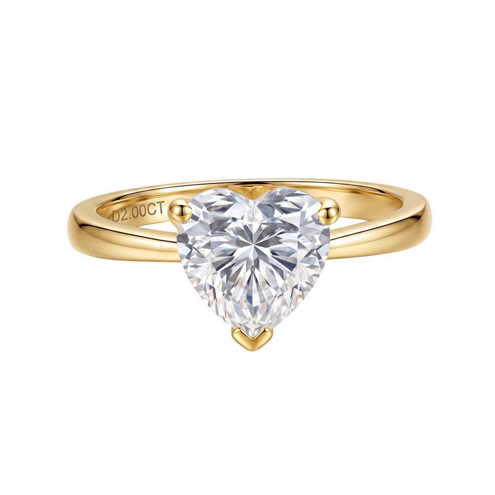 Kemstone 2CT Heart Moissanite Ring for Women 925 Sterling Silver SMOR49