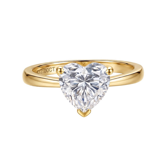 Kemstone 2CT Heart Moissanite Ring for Women 925 Sterling Silver SMOR49