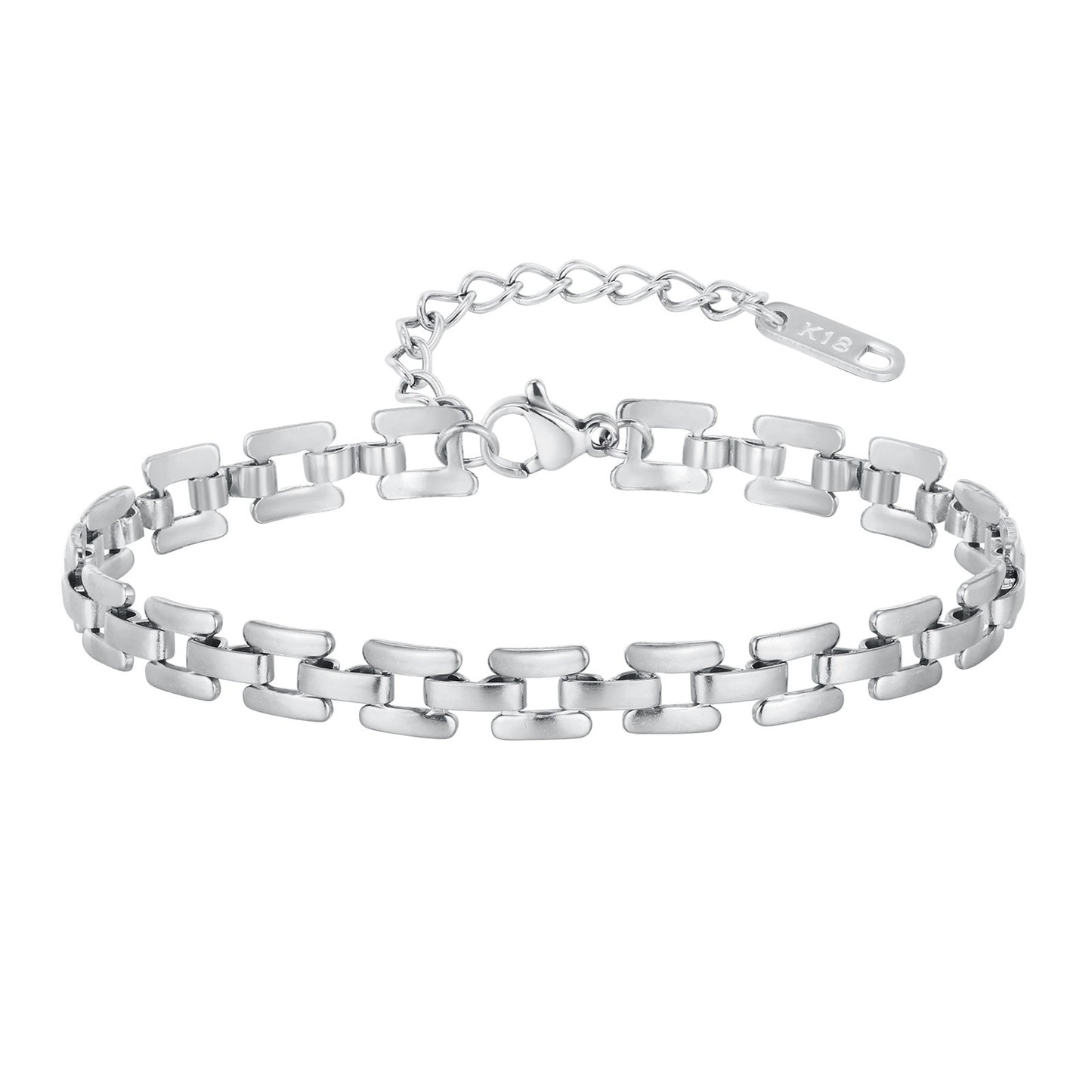 Pulsera de cadena de acero inoxidable moderna Kemstone - Joyería minimalista fina en tonos dorados para una elegancia diaria BR-1894