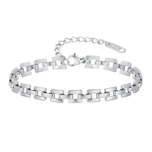 Pulsera de cadena de acero inoxidable moderna Kemstone - Joyería minimalista fina en tonos dorados para una elegancia diaria BR-1894