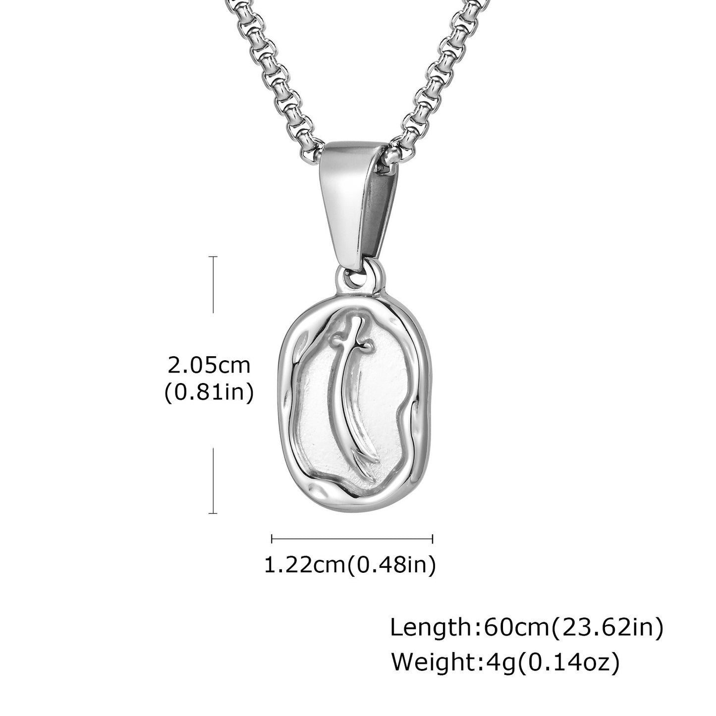 Kemstone Men’s Stainless Steel Zulfikar Sword Necklace Set – Layered Street Style Jewelry PN-2254